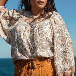 Anthropologie Flora Silk Blouse size‎ Xs